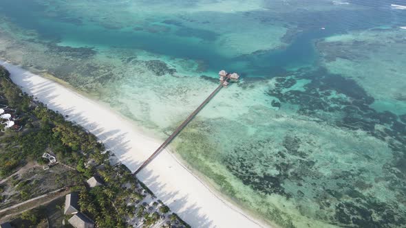 House on Stilts in the Ocean on the Coast of Zanzibar Tanzania