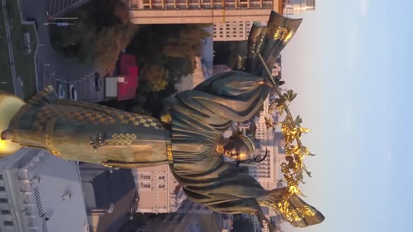 Monument on Independence Square in Kyiv Ukraine