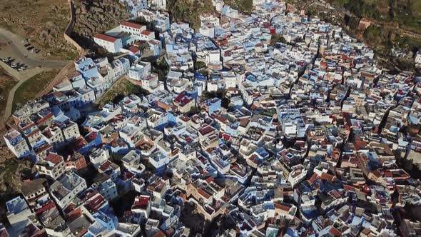 Aerial View of Medina Blue Old City Chefchaouen