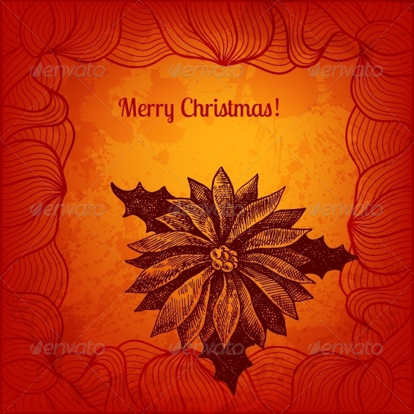Colorful Red Holly Vector Illustration