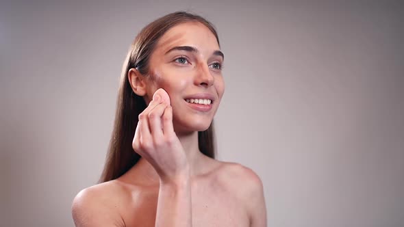 Girl Taking Care of Her Face, Make Up