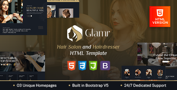 Glamr - Hair Salon & Hairdresser HTML Template