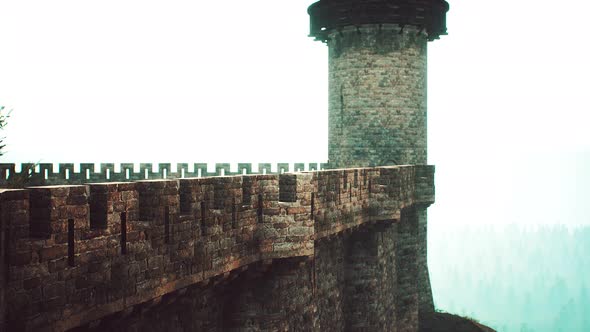 Old Castle Walls at the Sunset