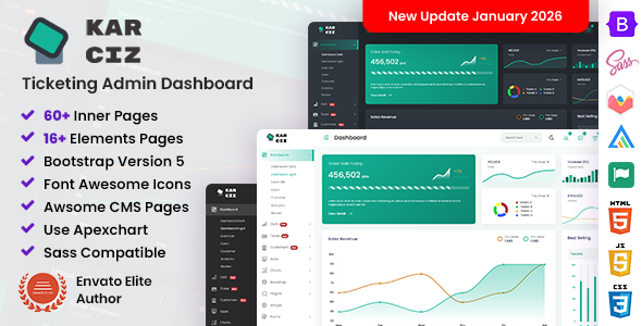 Karciz - Event Ticketing Bootstrap Admin Template