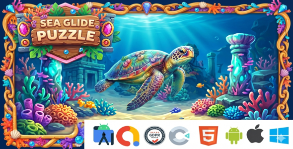 Sea Glide Puzzle (HTML5 Game + Construct 3)