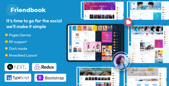 Friendbook - React Nextjs Social Network Toolkit Template