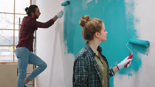 Beautiful Lady Together with Her Husband Painting