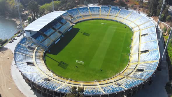 Football Stadium Sausalito Club Everton, Lagoon (Vina del Mar Chile) aerial view