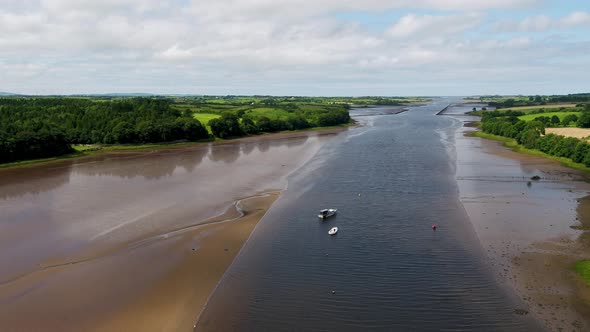 Aerial View of Ballina in County Mayo  Republic of Ireland