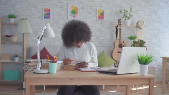 African American Students Woman with an Afro Hairstyle