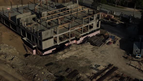 Top View of a Construction Site in the Process of Construction