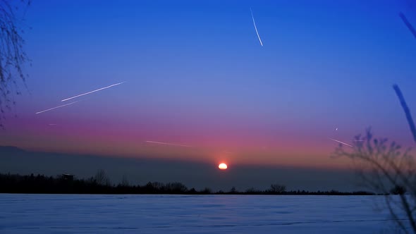 Sunset In Winter