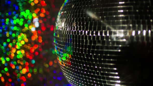 Colourful discoball mirrorball glitterball party disco music club rave