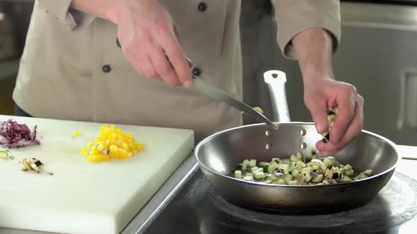 Hands Chef Cooking Vegetables