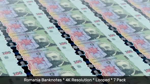 Romania Banknotes / Romanian Money / Leu / RON / L 7 Pack - 4K