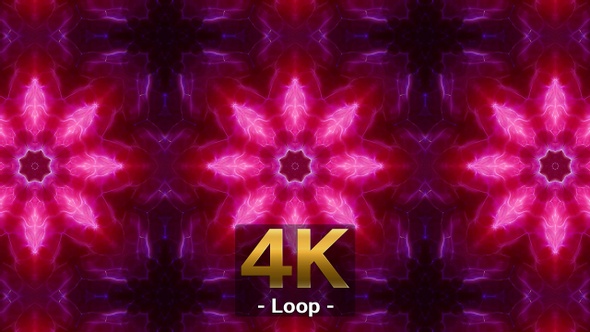 Purple And Crimson Glowing Kaleidoscope 4K 02