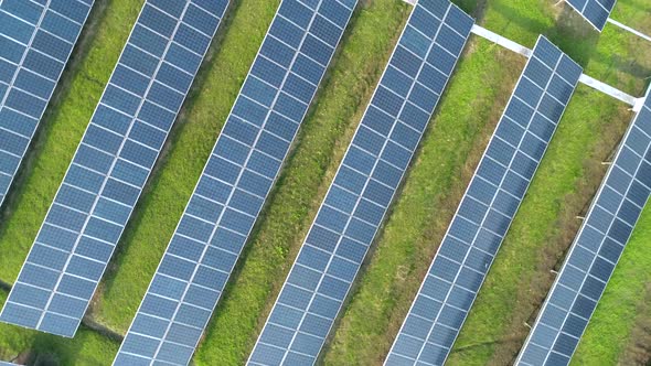 Aerial View of Solar Energy Panels, Solar Panels, Solar Power Plants.