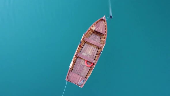 Up Above Boat On Lake, Aerial