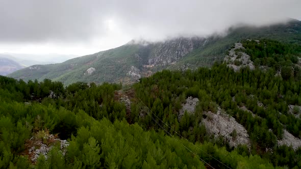 Mountain Landscape in the Clouds Aerıal Vıew 4 K