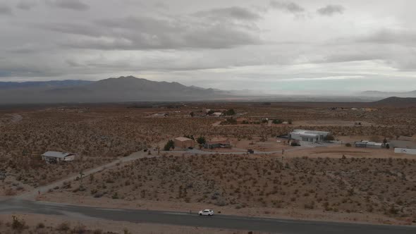 Nevada High Desert Homes and Winter Skyline