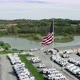 American Flag Stock Video Footage - Drone Footage Of Recreational Vehicles Parked Outdoors B - VideoHive Item for Sale