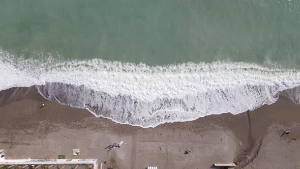 Aerial View of the Beach at the Seaside Resort Town. Turkey