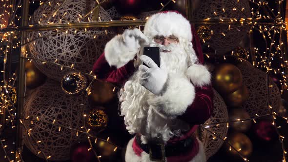 Santa Claus Makes a Video Call to the Child or Records a Virtual Greeting on Christmas Eve