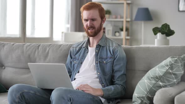 Loss, Frustrated Creative Beard Man Working on Laptop