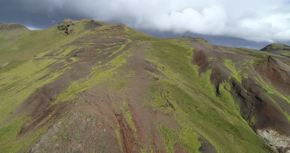 Aerial Mountain Iceland Clouds