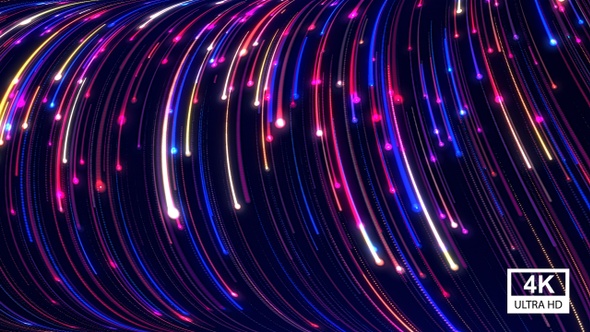 Colorful Curved Line Rays 4K