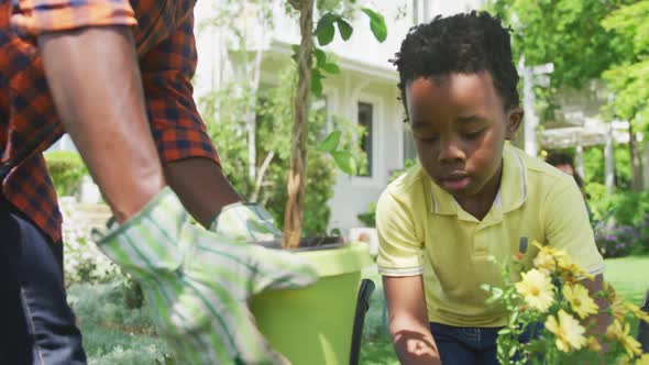 Family gardening together