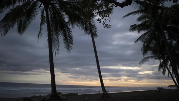 Timelapse of sunset at Ostional beach, Costa Rica