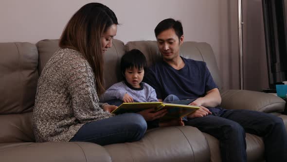 Family enjoying time relaxing together at home