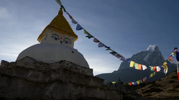 Buddhist Stupa on the Way To Everest Base Camp. Sagarmatha National Park, Nepal