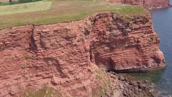 STATIC CROP, Aerial view of beautiful red cliffs at Budleigh Salterton, Devon, UK