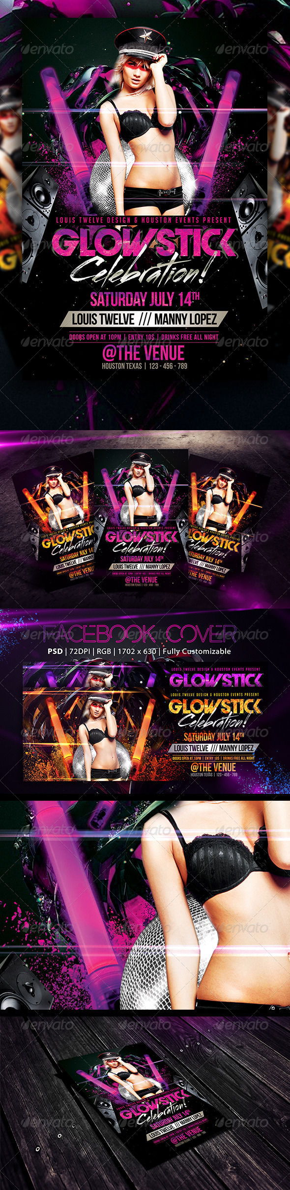 Glow Stick Party | Flyer + FB Cover