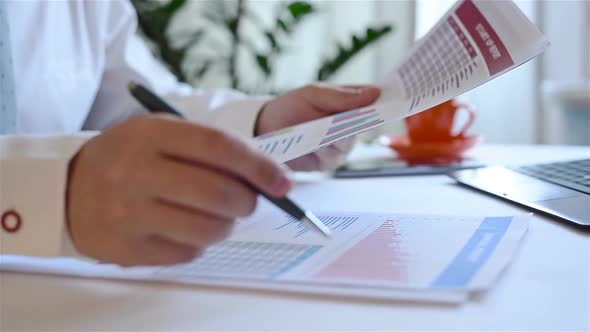 Trader Man Working In Office