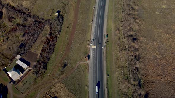 Autumn High Road From a Quadrocopter