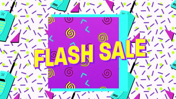 Flash sale graphic on multicoloured background 4k