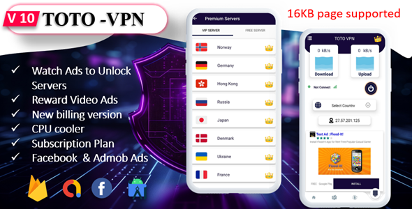 TOTO - VPN | VPN App | Facebook Ads | Admob Ads | Ads Manage Remotely | VPN  | VPN Subscription Plan