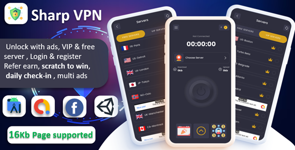 Sharp VPN App - VPN App | VPN Daily check-in & Secure VPN | Tic-Tac Scratch card VPN | with Reward