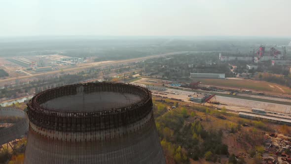 Territory Near Chernobyl NPP, Ukraine. Aerial View