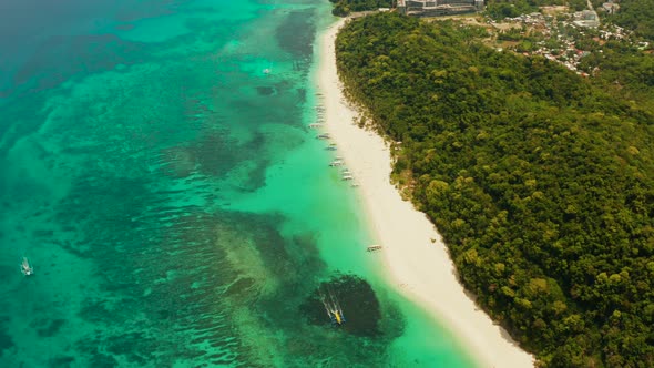 Tropical Beach and Turquoise Lagoon Water