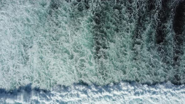 Abstract top down foamy ocean waves