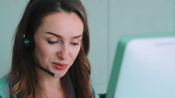 Business People Wearing Headset Working in Office