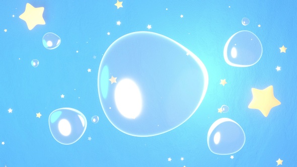 Blue Bubbles And Yellow Stars