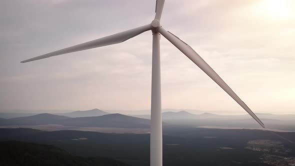 Aerial shot of a wind farm