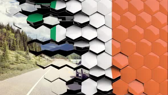 Ireland Flag Hexagon Transition - 4K Resolution