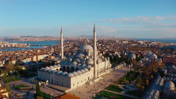 Aerial view of Fatih Mosque in Istanbul