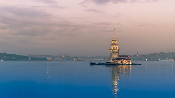 Maiden Tower Timelapse, in Istanbul Turkey